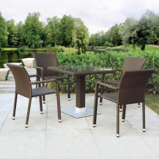 Комплект плетеной мебели T606SWT/A2001B-W53 Brown 4Pcs Комплект плетеной мебели T606SWT/A2001B-W53 Brown 4Pcs
