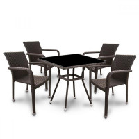 Комплект плетеной мебели T283BNS-W51/A2001B-W53 Brown 4Pcs Комплект плетеной мебели T283BNS-W51/A2001B-W53 Brown 4Pcs